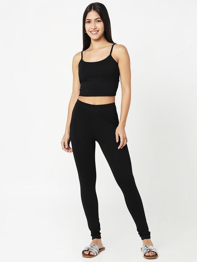 Women Cotton Regular Fit High Rise Solid Tights