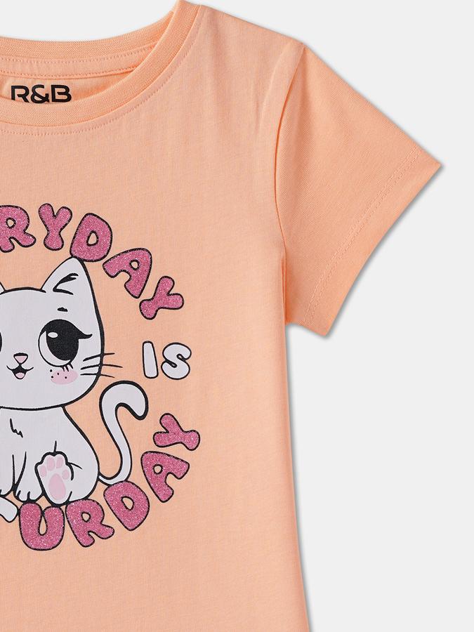 Girls Regular Fit Short Sleeve Crew Neck T-Shirt