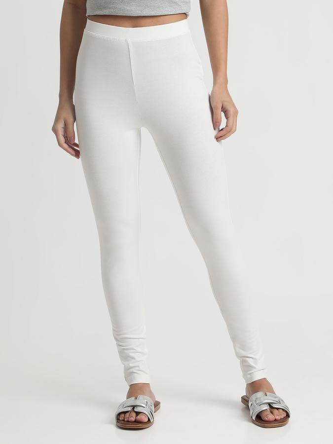 Women Cotton Skinny Fit High Rise Solid Tights