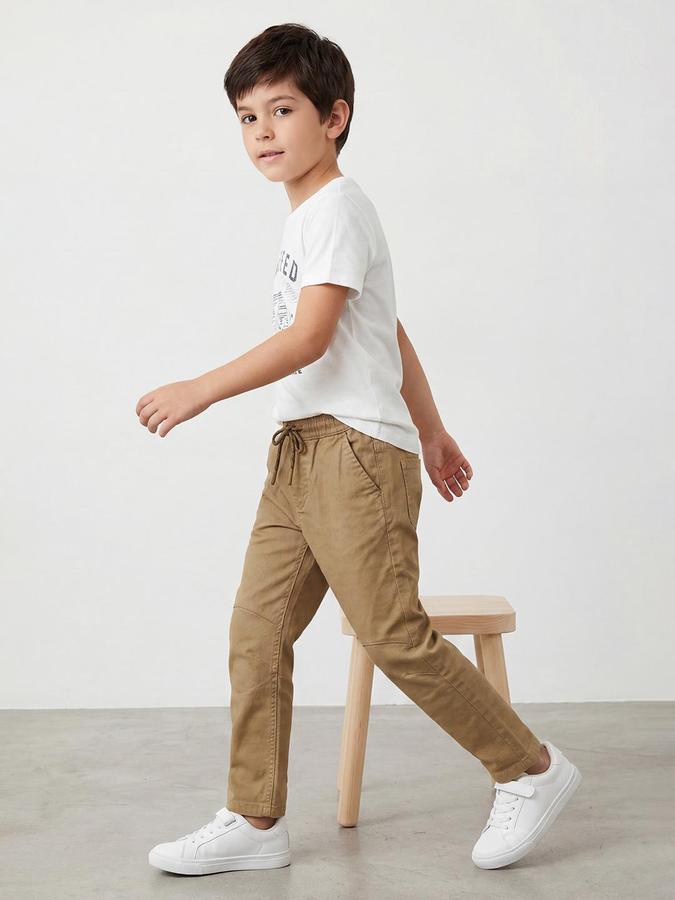 R&B Boy's Brown Regular Fit Trousers