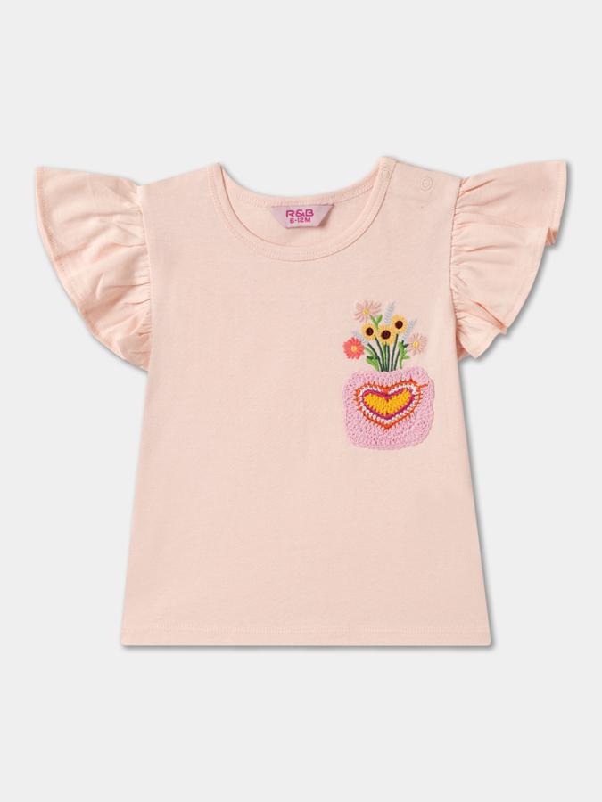 Girls Regular Fit Short Sleeve Crew Neck Top