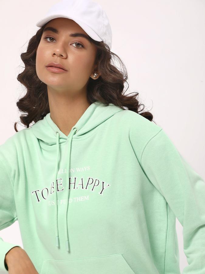 Women Typographic Print Regular Fit Hoodie image number 0