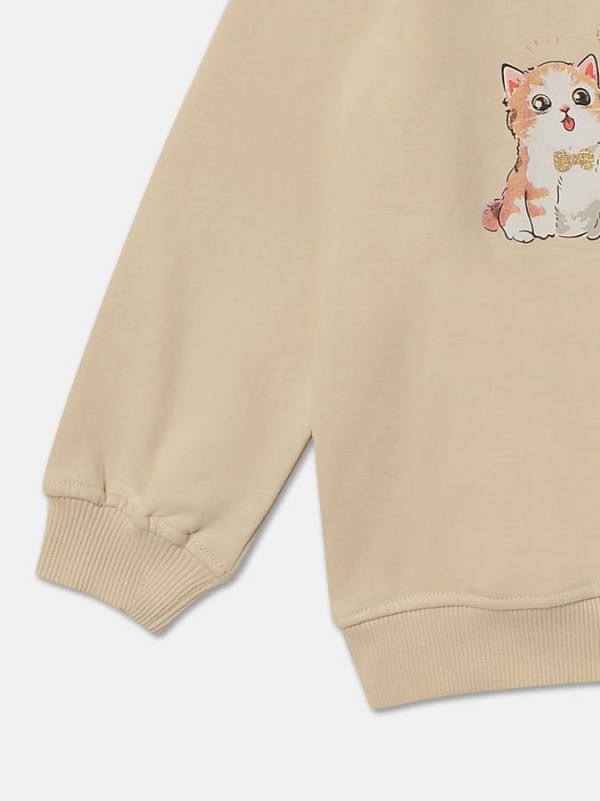 Girls Graphic Print Regular Fit Full Sleeve Crew Neck SweaT-Shirt