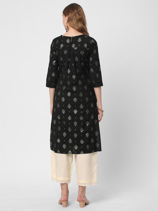 Women Round-Neck Straight Kurta  image number 2
