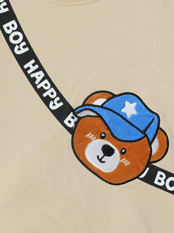 Boys Cotton Regular Fit Crew Neck Graphic Sweatshirt