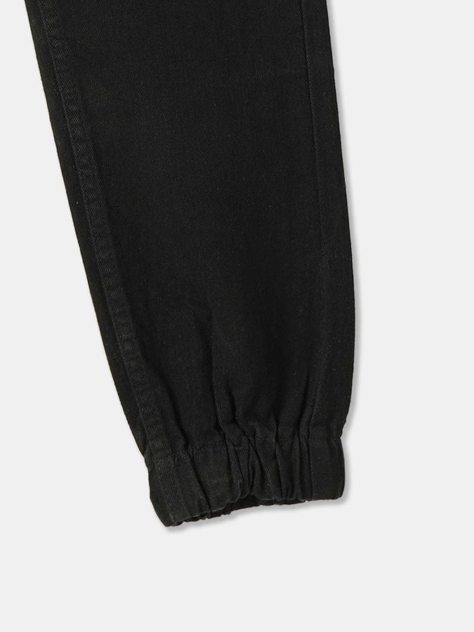 Boys Cotton Relaxed Fit Drawstring Waist Jogger Cuff Jeans