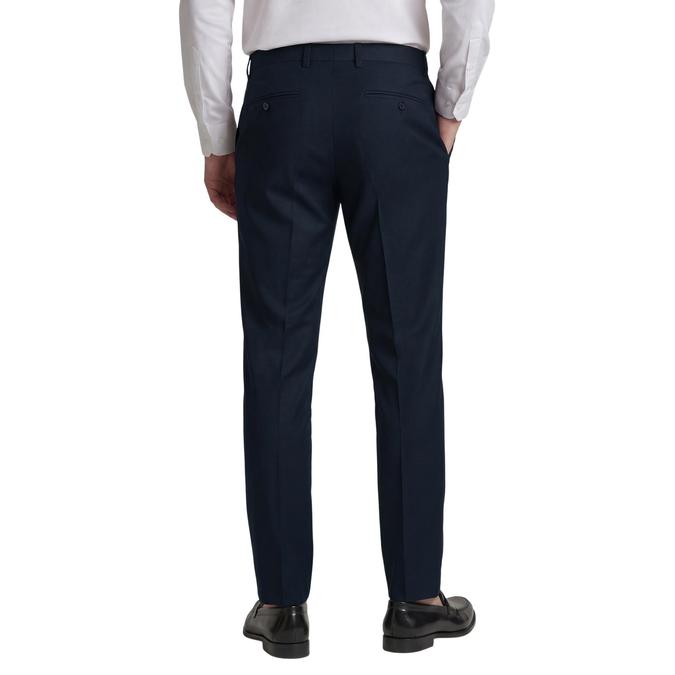 R&B Navy Blue Solid Men Slim Fit Formal Trousers