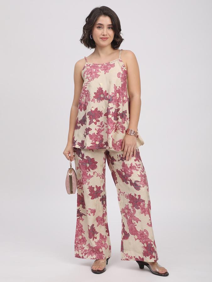 Women Polyester Printed Kurta And Palazzos Set