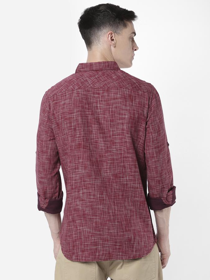 R&B Maroon Men Casual Shirts image number 2