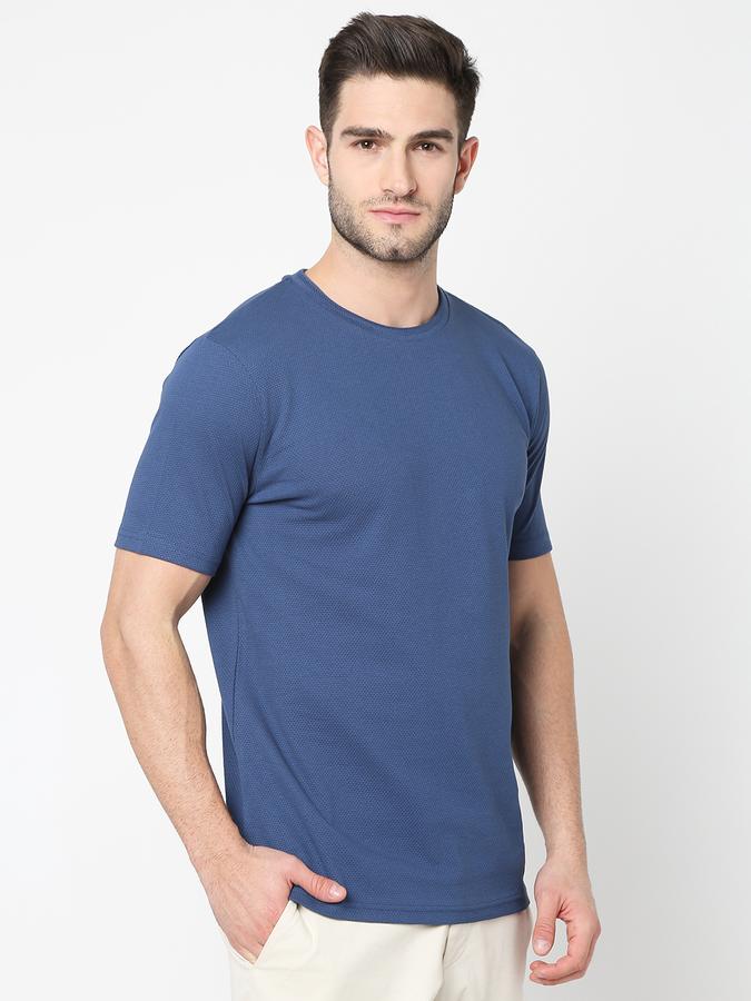 Men Patterned Regular Fit Crew-Neck T-Shirt image number 2
