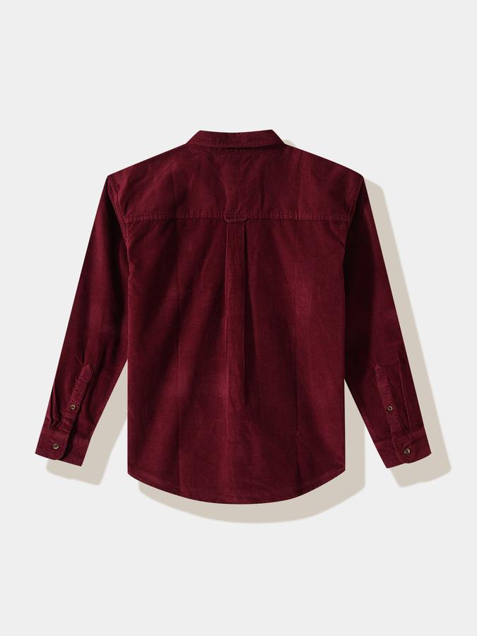 Boys Cotton Regular Fit Long Sleeve Solid Shirt