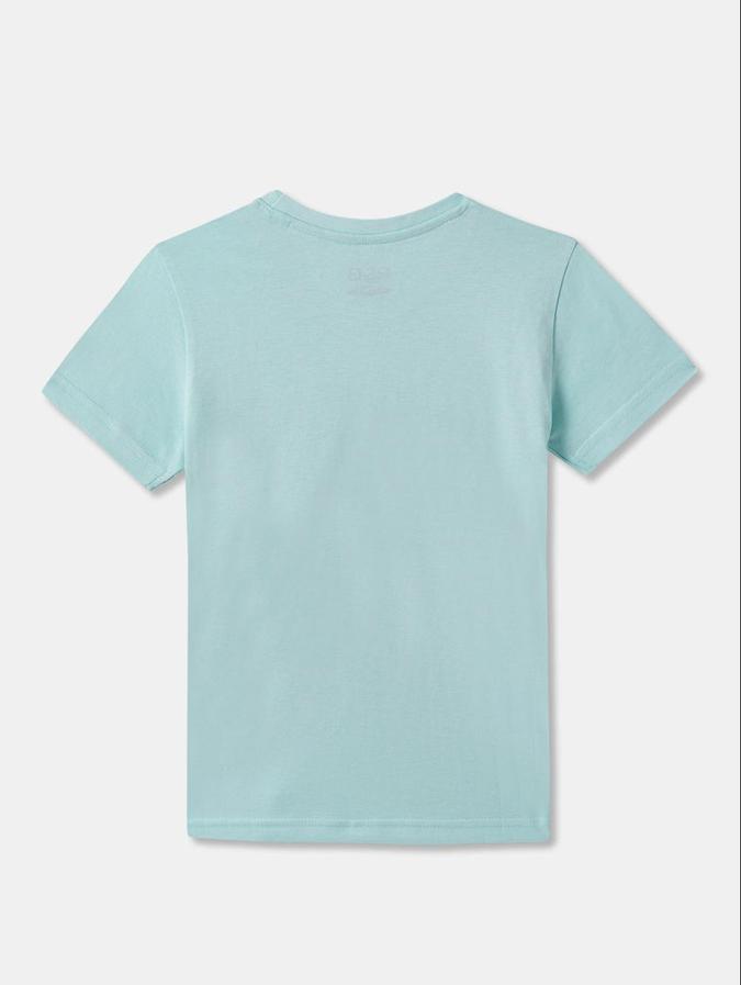 R&B Blue Cotton Round Neck Printed Boy T-Shirt