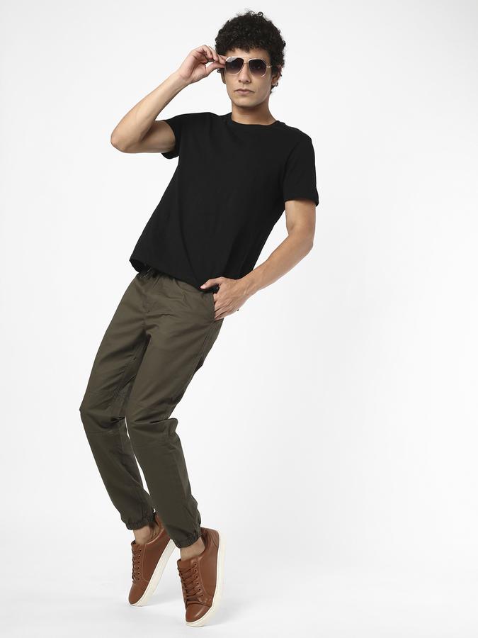 R&B Men Olive Casual Trousers image number 1