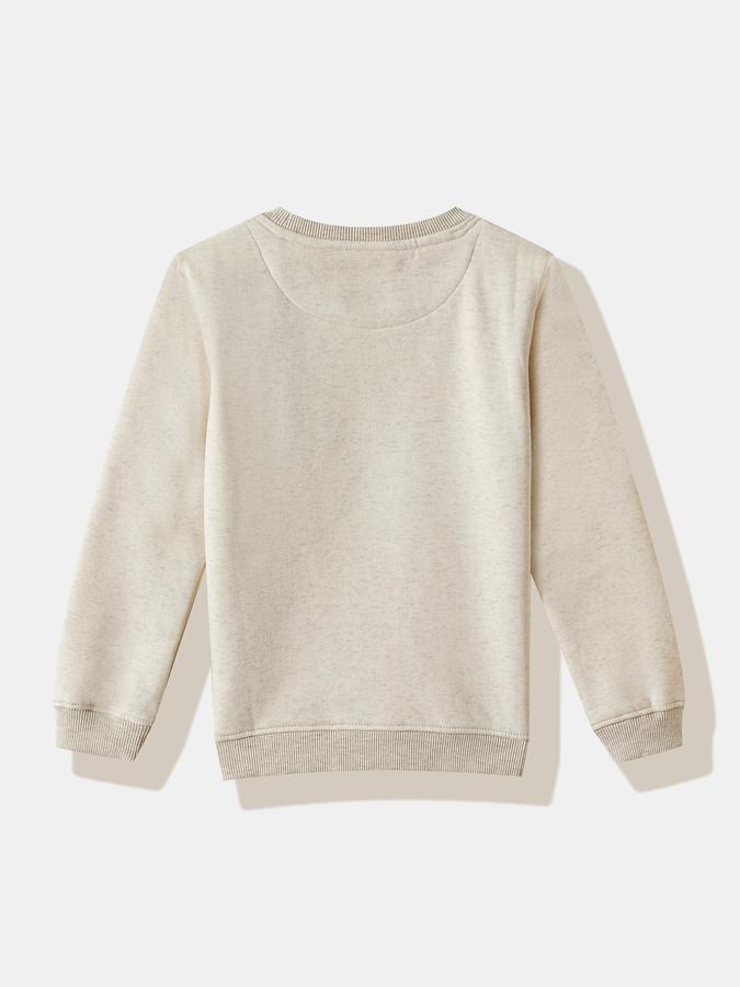 Girls Cotton Blend Regular Fit Crew Neck Graphic Sweatshirt