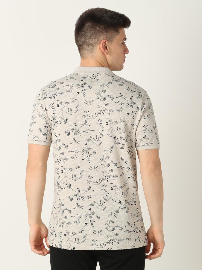 Men Floral Print Regular Fit Polo T-Shirt image number 3