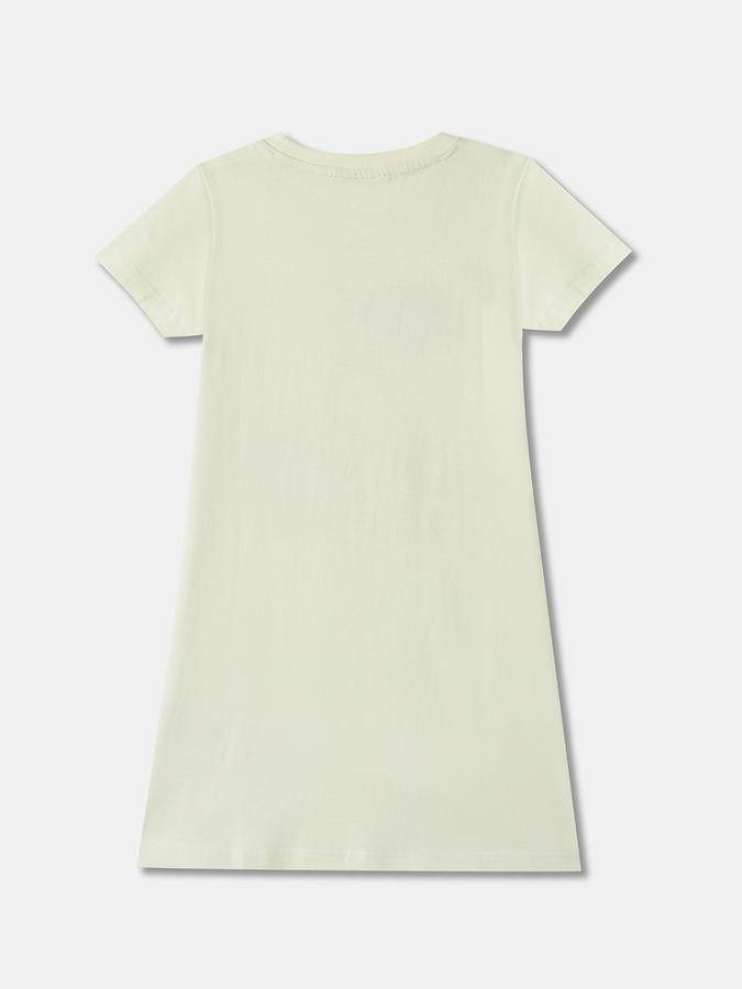 Girls Cotton Graphic Print Round Neck Short Sleeves Sleepwear Set