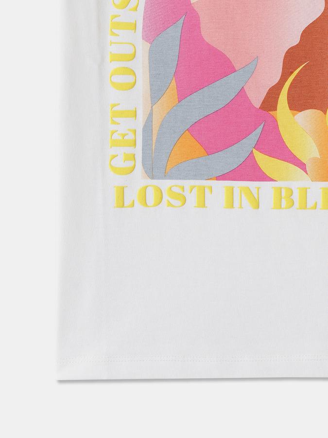 Printed T-Shirt with Crew Neck and Short Sleeves image number 3