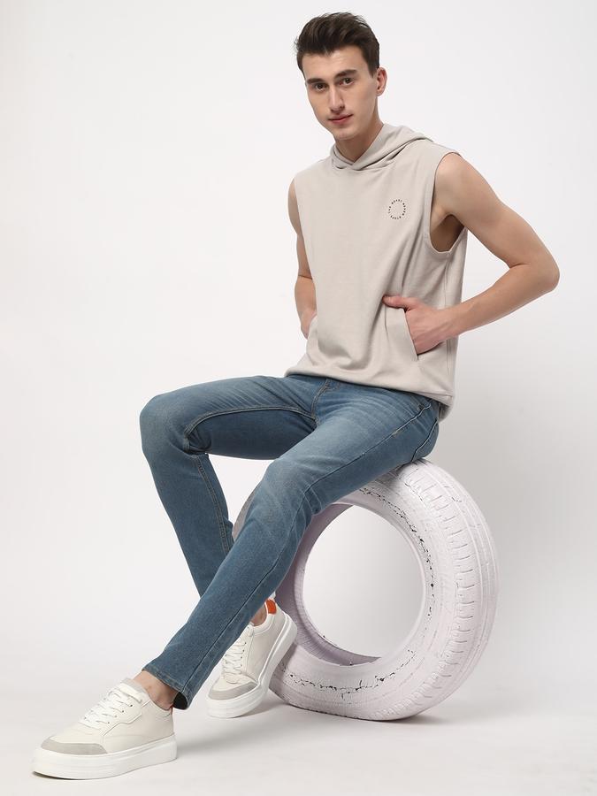 Men Cotton Regular Fit Hooded Gilet Jacket