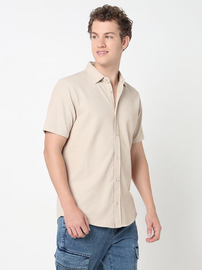 R&B MEN'S YOUNG Short Sleeve KNIT TEXTURE SHIRT image number 3