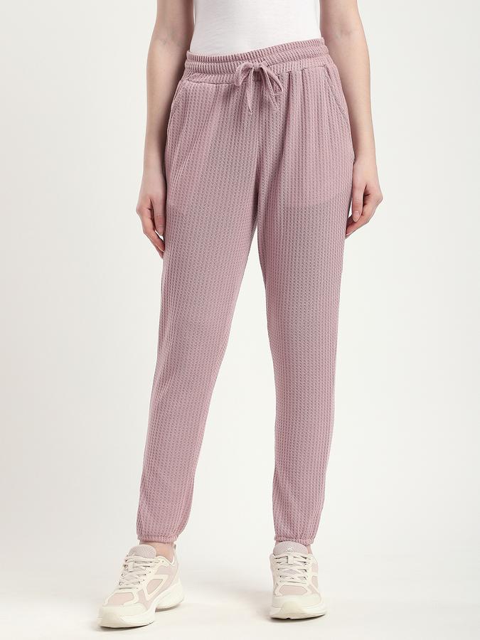 R&B Women Shell Pink Textured Joggers