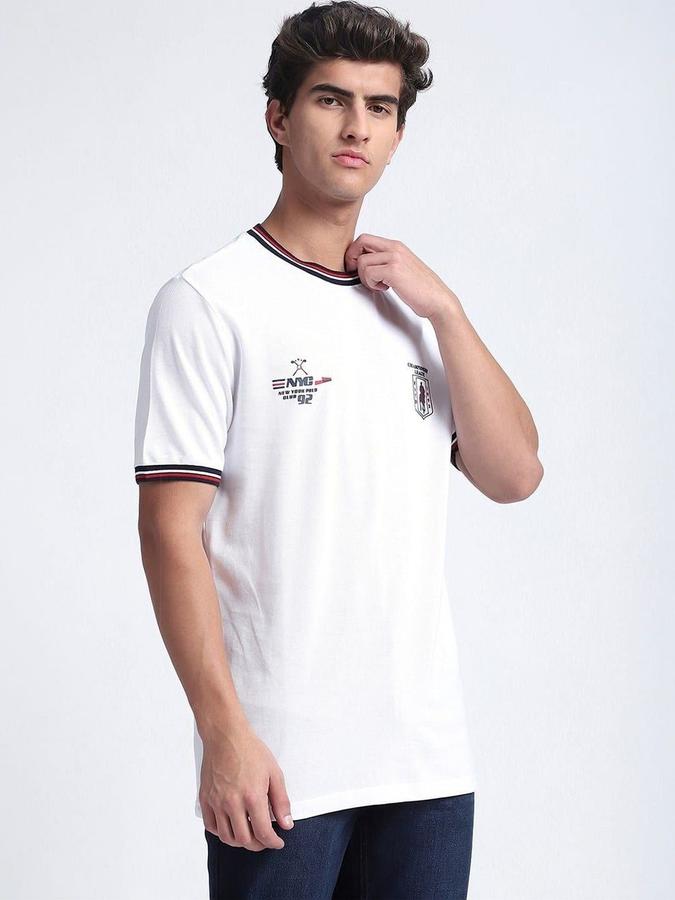 Men Cotton Regular Fit Crew Neck Graphic T-shirt