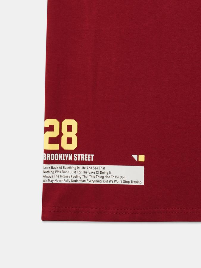 Boys Typographic Print Round-Neck T-Shirt image number 3