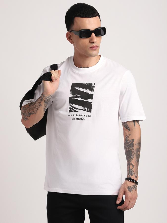 Men Cotton Regular Fit Crew Neck Graphic T-shirt