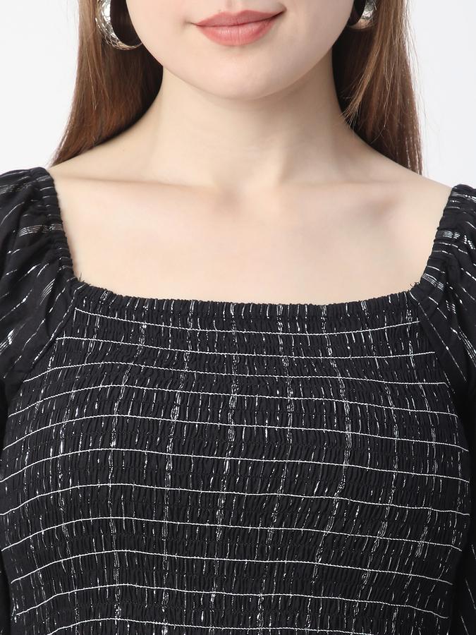 Women Cotton Striped Fit And Flare Ethnic Dress