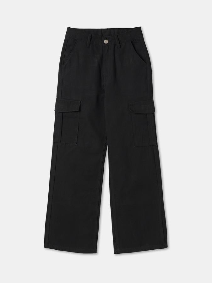 Girls Solid Pants & Trousers