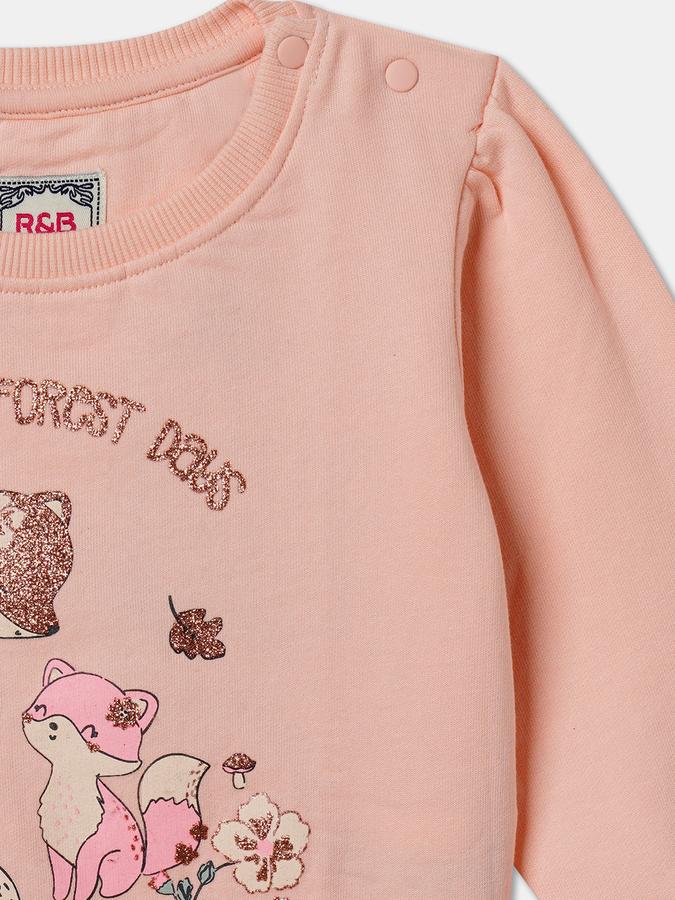 Girls Graphic Regular Fit Full Sleeves Crew Neck SweaT-Shirt