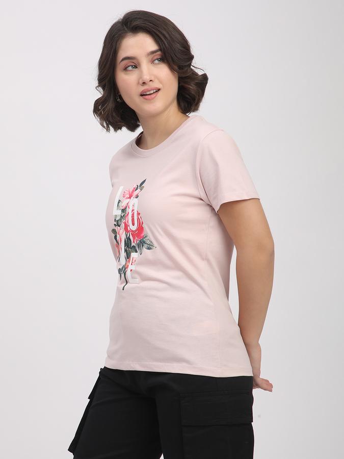 R&B Women Black Floral Graphic T-Shirt