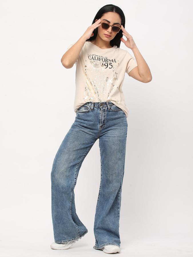 Women Typographic Print Relaxed Fit Top image number 1