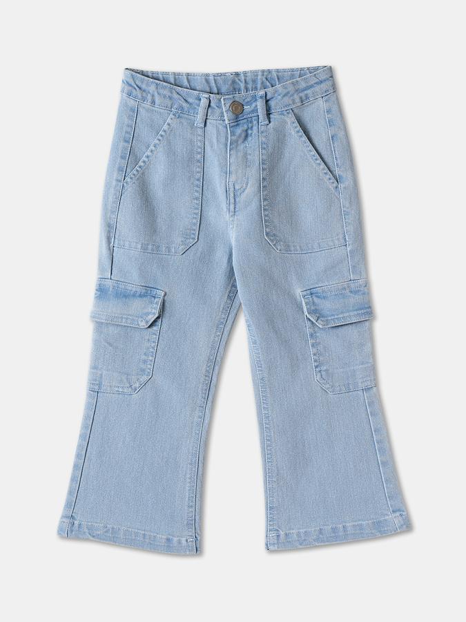 Girls Blend Regular Fit Mid-Rise Cargo Style Jeans