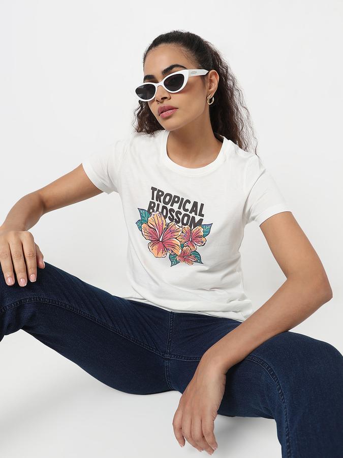 R&B Graphic Print Women Round Neck T-Shirt 