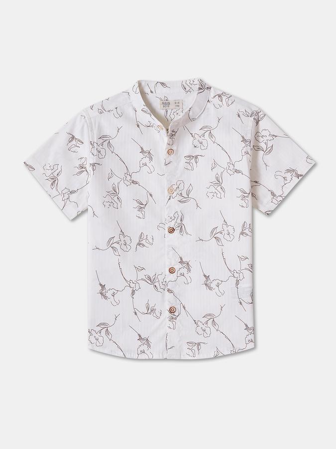 Boys Floral Short Sleeves Shirt with Shorts Fashion Set