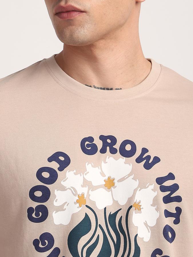 Men Cotton Regular Fit Crew Neck Graphic T-shirt