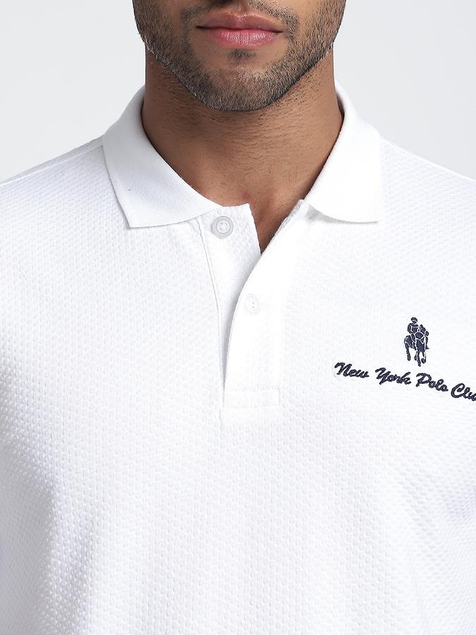 Men Cotton Regular Fit Polo Neck Solid T-shirt