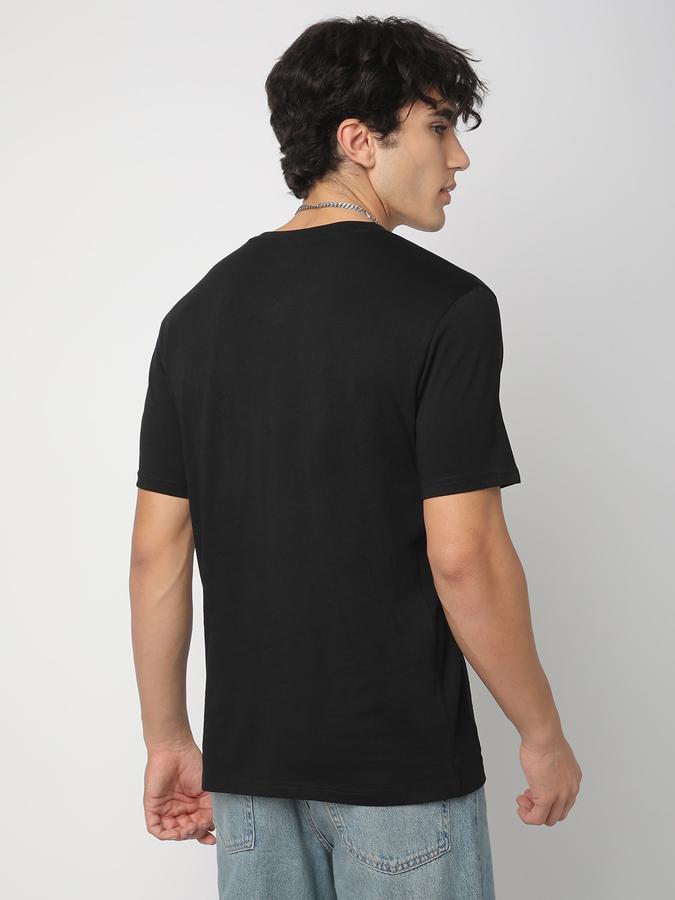 Men Cotton Regular Fit V-Neck Solid T-shirt