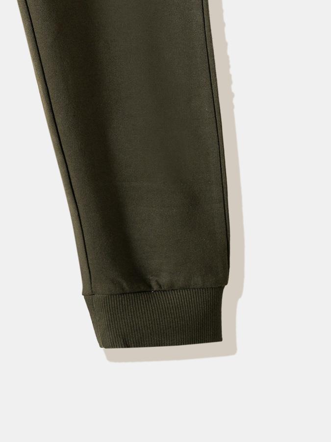 Boys Cotton Regular Fit Drawstring Waist Cuffed Hem Joggers