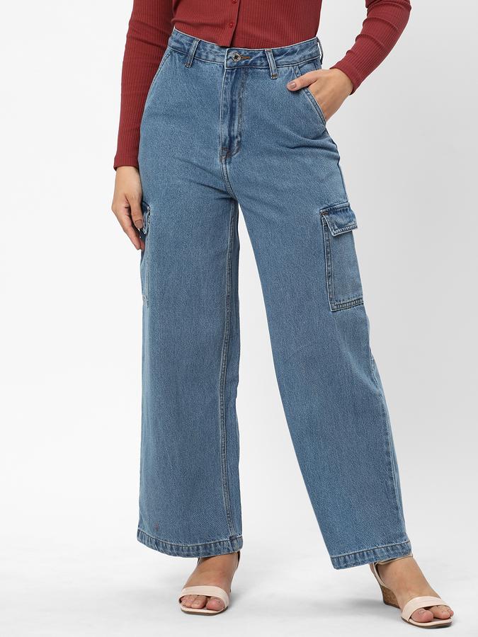 R&B Women's Cargo Wide Leg Jeans image number 0