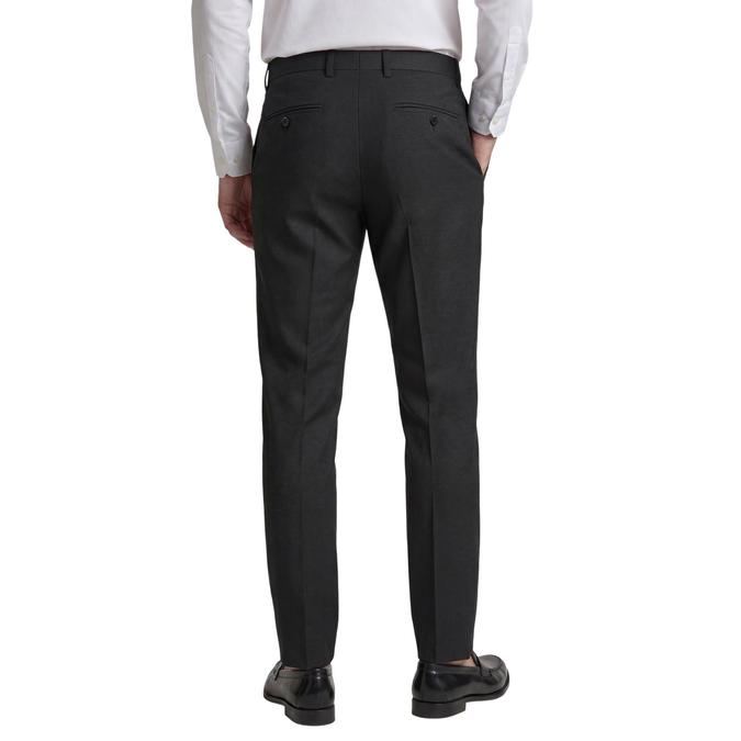 R&B Grey Solid Men Slim Fit Formal Trousers