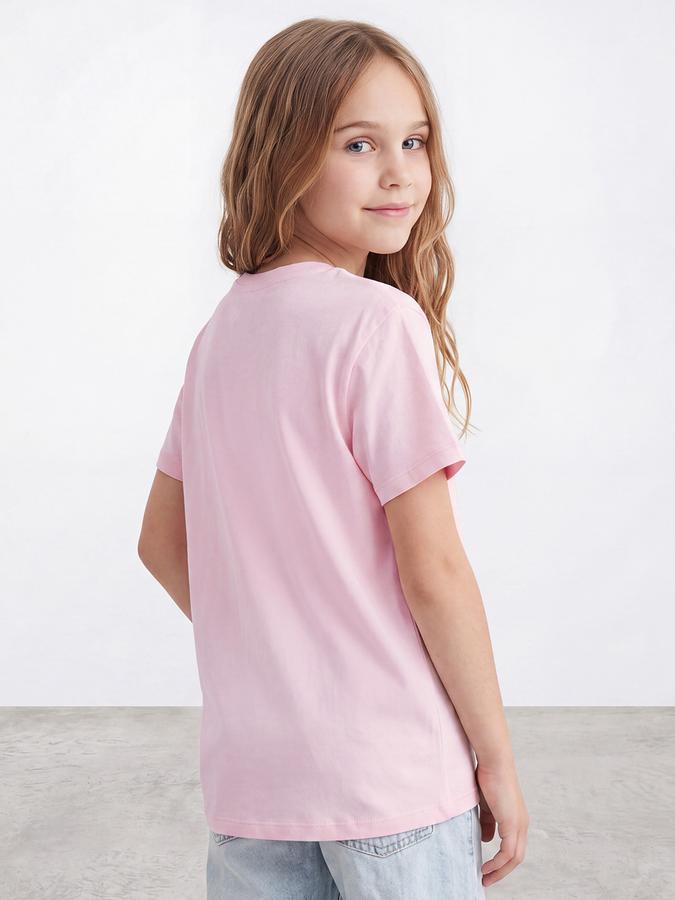 R&B Girls Pink Kawaii Graphic Print Short Sleeves Tshirt