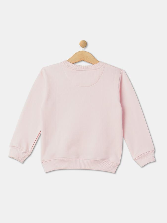 Girls Cotton Regular Fit Crew Neck Graphic Sweatshirt
