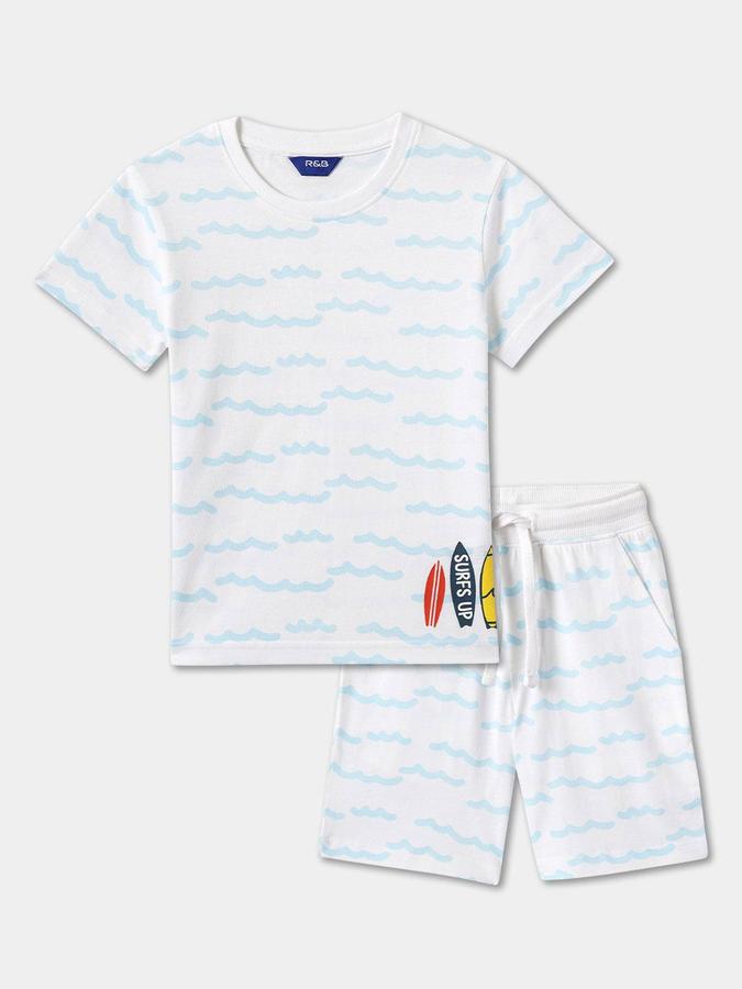 Boys Cotton Graphic Regular Fit Elastic Waist Pyjama Set