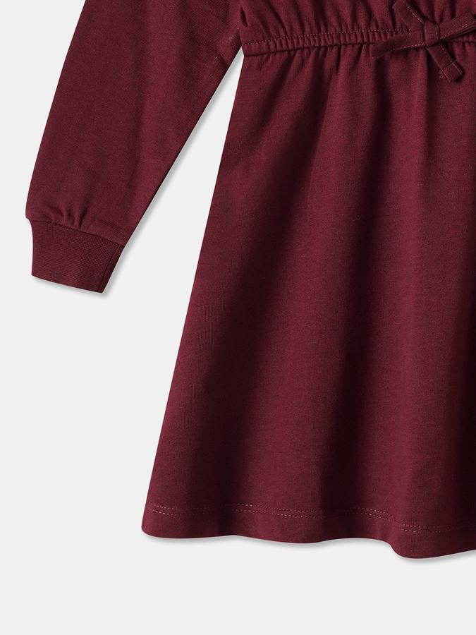 Girls Cotton A-Line Round Neck Printed Dress