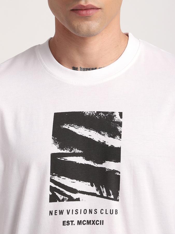 Men Cotton Regular Fit Crew Neck Graphic T-shirt