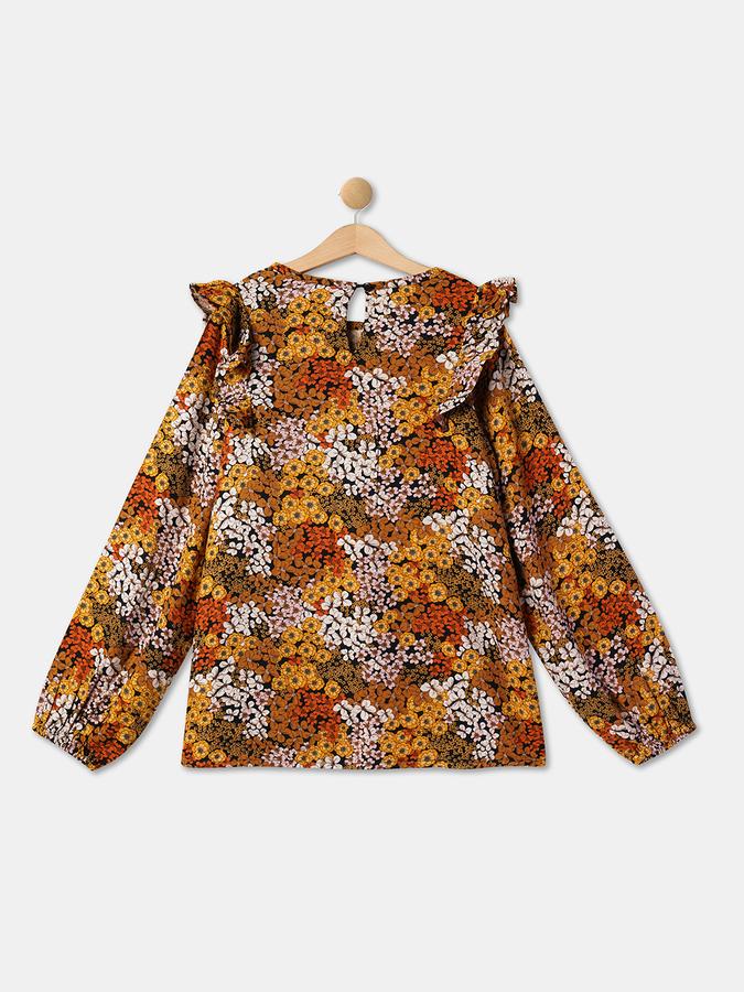R&B Girls' Black Printed Top