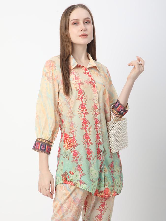 Women Polyester Printed Kurta and Trousers Set