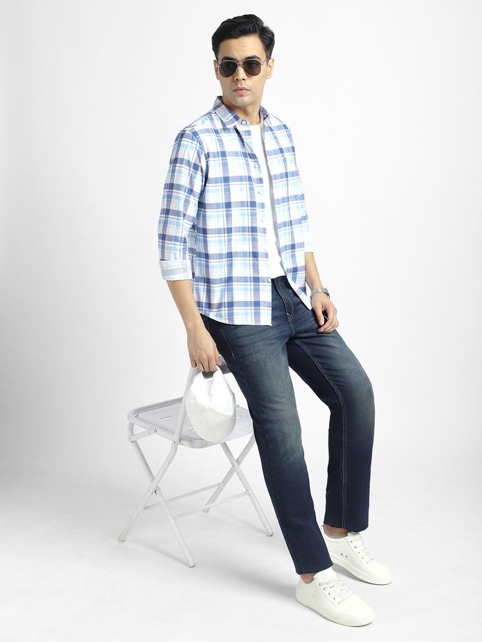 R&B Men's Blue Checked Shirt
