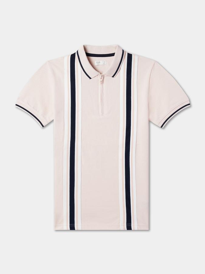 Boys Striped Relaxed Fit Polo T-Shirt image number 0